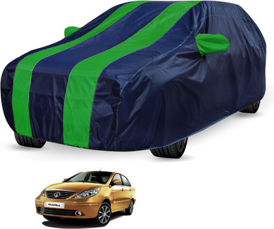 Auto Hub Car Cover For Tata Manza (Without Mirror Pockets)(Black, Green)