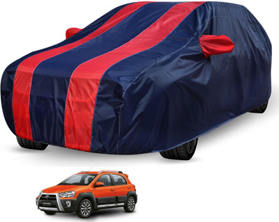 Auto Hub Car Cover For Toyota Etios Cross (With Mirror Pockets)(Blue, Red)