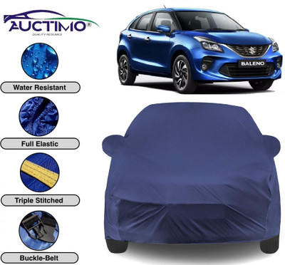 AUCTIMO Car Cover For Maruti Suzuki Baleno (With Mirror Pockets)(Blue)