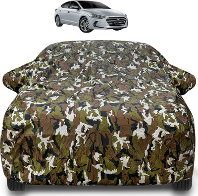 Auto Hub Car Cover For Hyundai Elantra (With Mirror Pockets)(Brown)