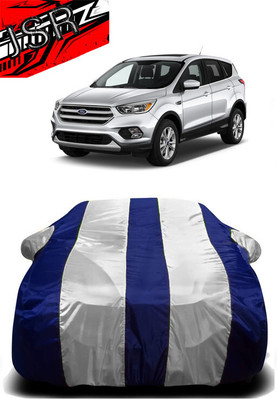 J S R Car Cover For Ford Escape S (With Mirror Pockets)(White, Blue)