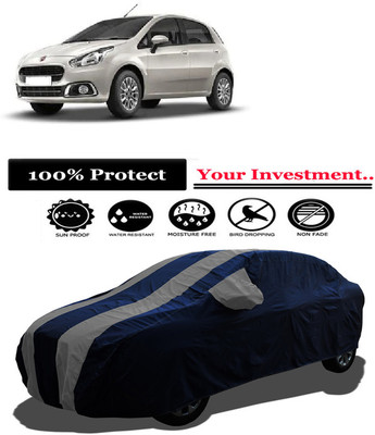 Amexride Car Cover For Fiat Abarth Punto EVO 1.3 Dynamic (With Mirror Pockets)(Grey)