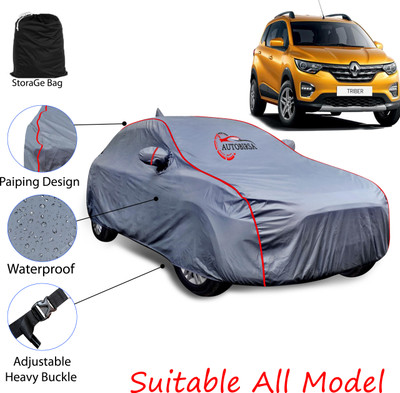 AUTOBIRSA Car Cover For Renault Triber (With Mirror Pockets)(Grey)