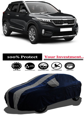 Amexride Car Cover For Kia Seltos HTX CVT 1.5 (With Mirror Pockets)(Grey)