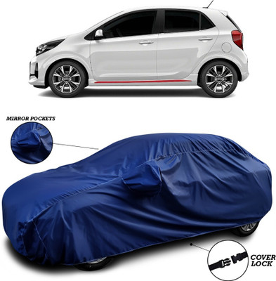 GOSHIV-car and bike accessories Car Cover For Kia Picanto (With Mirror Pockets)(Blue)