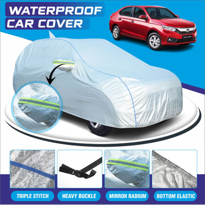 Whipone Car Cover For Honda Amaze (With Mirror Pockets)(Silver, For 2013, 2014, 2015, 2016, 2017 Models)