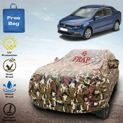 Frap Car Cover For Volkswagen Ameo (With Mirror Pockets)(Multicolor, Red)