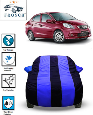 FRONCH Car Cover For Honda Amaze (With Mirror Pockets)(Blue)
