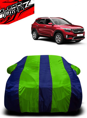 J S R Car Cover For Kia Seltos GTX Plus AT 1.5 Diesel (With Mirror Pockets)(Green, Blue)