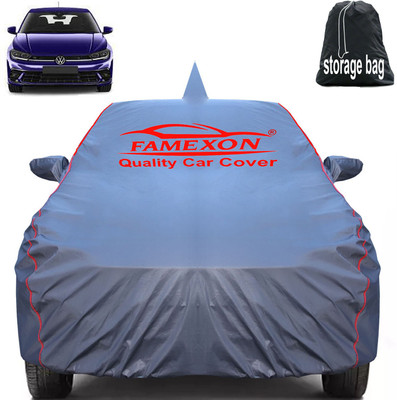 FAMEXON Car Cover For Volkswagen Polo (With Mirror Pockets)(Grey)