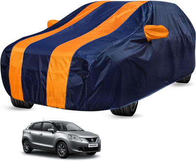 Auto Hub Car Cover For Maruti Suzuki Baleno (Without Mirror Pockets)(Black, Orange)