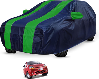 Auto Hub Car Cover For Chevrolet Spark (Without Mirror Pockets)(Black, Green)