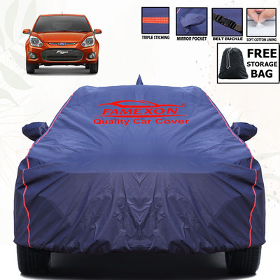 FAMEXON Car Cover For Ford Figo (With Mirror Pockets)(Blue)