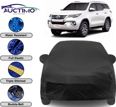 AUCTIMO Car Cover For Toyota Fortuner (With Mirror Pockets)(Black)