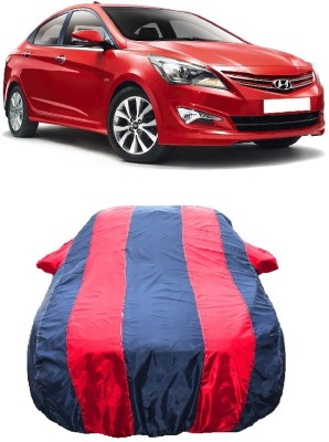 Wegather Car Cover For Hyundai Verna 1.6 CRDi S (With Mirror Pockets)(Red)