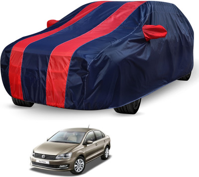 Auto Hub Car Cover For Volkswagen Vento (Without Mirror Pockets)(Black, Red)