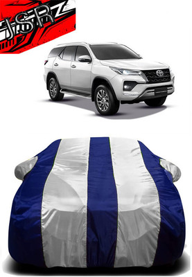 J S R Car Cover For Toyota Fortuner Old (With Mirror Pockets)(White, Blue)