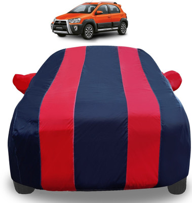 Auto Hub Car Cover For Toyota Etios Cross (With Mirror Pockets)(Red)