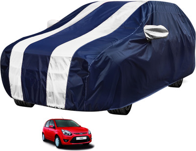 Auto Hub Car Cover For Ford Figo (With Mirror Pockets)(Blue, White)