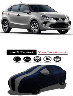 Amexride Car Cover For Toyota Glanza G CVT Petrol (With Mirror Pockets)(Grey)