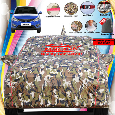 FAMEXON Car Cover For Tata Zest, Zest Premio Diesel, Zest Revotron 1.2 XT Petrol (With Mirror Pockets)(Multicolor)