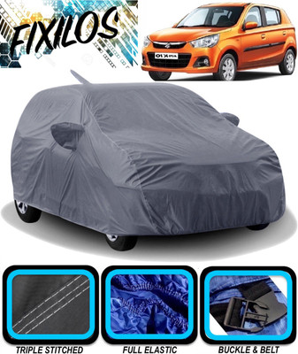FIXILOS Car Cover For Maruti Suzuki Alto K10 (With Mirror Pockets)(Grey)
