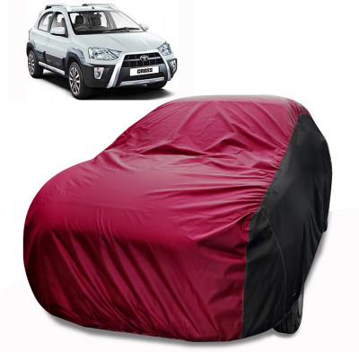 MoTRoX Car Cover For Toyota Etios Cross (Without Mirror Pockets)(Maroon, Black)