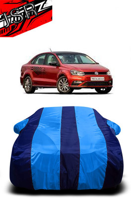 J S R Car Cover For Volkswagen Vento (With Mirror Pockets)(Blue)