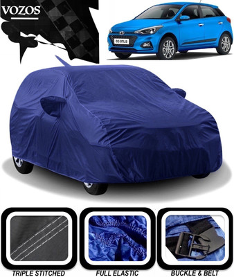 VOZOS Car Cover For Hyundai Elite i20 (With Mirror Pockets)(Blue)