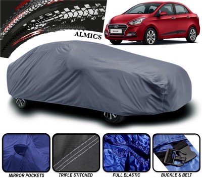 ALMICS Car Cover For Hyundai Xcent (With Mirror Pockets)(Grey)