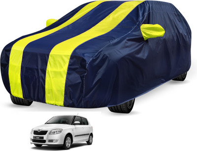 Auto Hub Car Cover For Skoda Fabia (With Mirror Pockets)(Blue, Yellow)