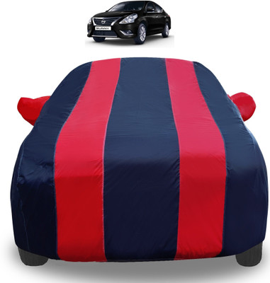 Auto Hub Car Cover For Nissan Sunny (With Mirror Pockets)(Red)