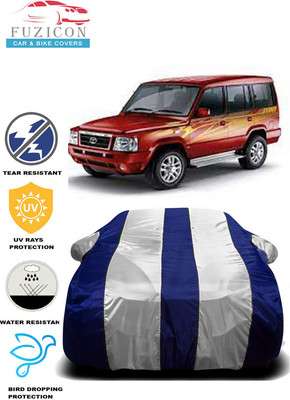 FUZICON Car Cover For Tata Sumo DLX (With Mirror Pockets)(White, Blue)