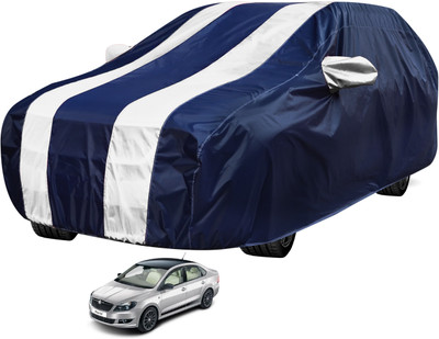 Auto Hub Car Cover For Skoda Rapid (With Mirror Pockets)(Blue, White)