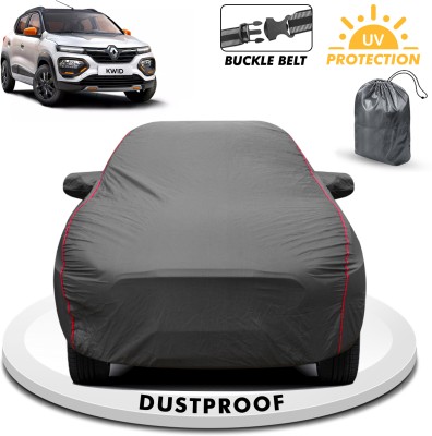 FABTEC Car Cover For Renault Kwid (With Mirror Pockets)(Grey, For 2015, 2016, 2017, 2018, 2019, 2020, 2021, 2022, 2023, 2024 Models)