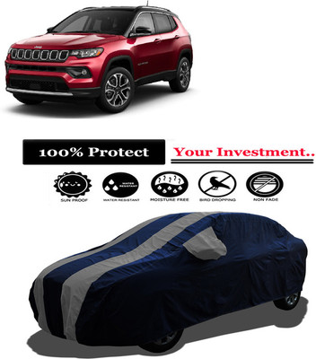Amexride Car Cover For Jeep Compass 1.4 Sport Petrol (With Mirror Pockets)(Grey)