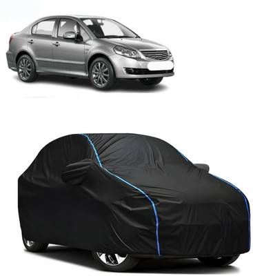 WSK Car Cover For Maruti Suzuki SX4 1.2L (D) (With Mirror Pockets)(Black, Blue)