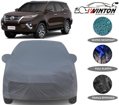 V VINTON Car Cover For Toyota Fortuner (With Mirror Pockets)(Grey)