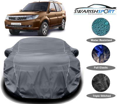 Swarish Car Cover For Tata Safari Storme (With Mirror Pockets)(Grey)