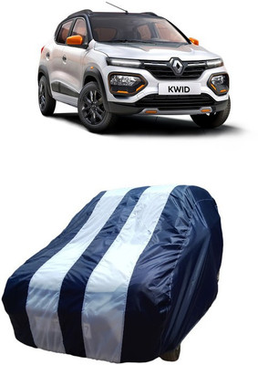 ATBROTHERS Car Cover For Renault Kwid RXT Petrol (Without Mirror Pockets)(White, Blue)