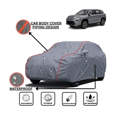 LE PRA Car Cover For Toyota Urban Cruiser Hyryder (With Mirror Pockets)(Grey, Red, For 2014, 2015, 2016, 2017, 2018, 2019, 2020, 2021, 2022, 2023, 2024, 2025 Models)