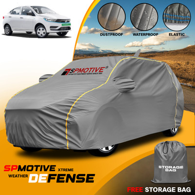 SPMOTIVE Car Cover For Tata Tiago (With Mirror Pockets)(Grey)