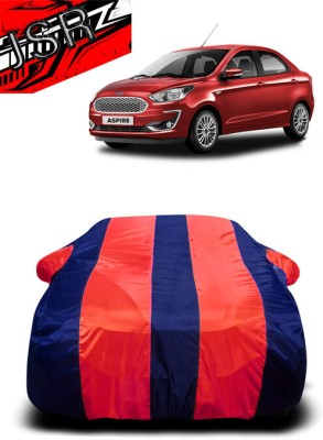 J S R Car Cover For Ford Figo Aspire (With Mirror Pockets)(Red, Blue)