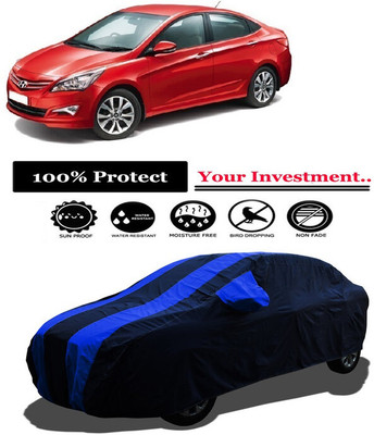 Amexride Car Cover For Hyundai Verna Fluidic INHR (With Mirror Pockets)(Multicolor)