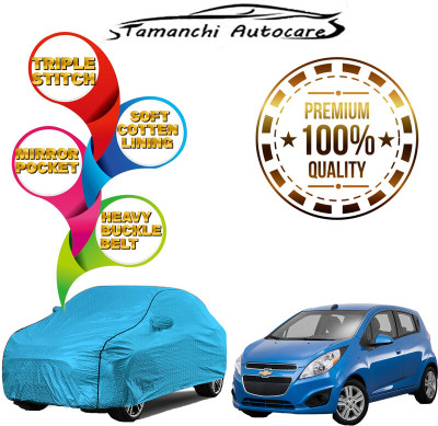 Tamanchi Autocare Car Cover For Chevrolet Beat (With Mirror Pockets)(Blue)