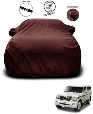 ANTHUB Car Cover For Mahindra Bolero (With Mirror Pockets)(Maroon)