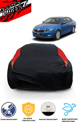 J S R Car Cover For Skoda Octavia 1.9 SDI (With Mirror Pockets)(Red, Black)