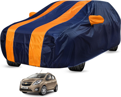 Auto Hub Car Cover For Chevrolet Beat (Without Mirror Pockets)(Black, Orange)
