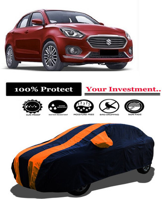 Amexride Car Cover For Maruti Suzuki Swift Dzire ZXI Plus Petrol (With Mirror Pockets)(Orange)