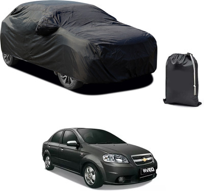 GOSHIV-car and bike accessories Car Cover For Chevrolet Aveo Uva (With Mirror Pockets)(Black)